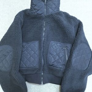 ALO Yoga Navy Sherpa Edge Bomber Jacket